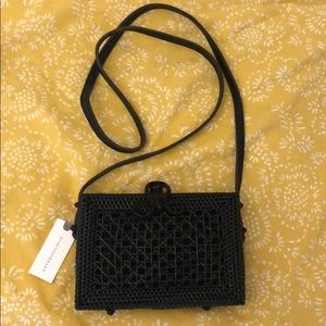 NWT Anthropologie Giovanna Wicker Crossbody Bag